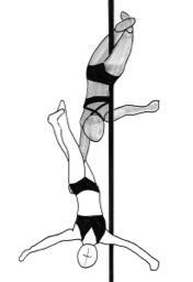 must at least have the feet lifted above the head - Only one partner has contact with the pole FLY8 Seated position 4 0.8 - Hold the position for 2 seconds. - Catching partner is in a seated position.