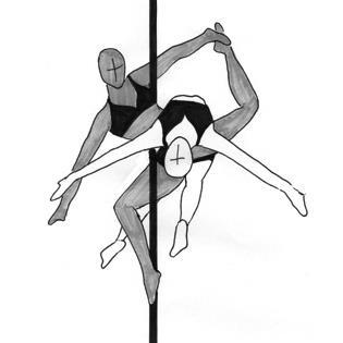 Upright standing support 0.5 - Hold the position for 2 seconds - Supported partner is in an inverted position - Both partners must have contact with the pole PSE4 Ballerina support 0.