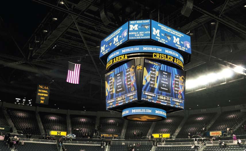 Working with longtime partner TS Sports, the new LED video systems were installed for the 2011-12 seasons and promise to heighten the home game experience for Michigan Wolverines fans.