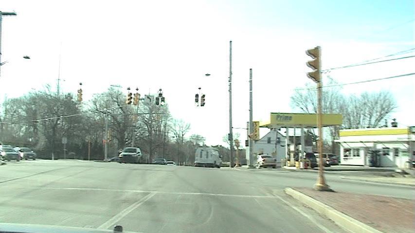 Route 18 at Central Street (Central Square) looking southbound The traffic signal provides protected/permissive phasing for the southbound left turn, followed by a phase for Route 18 and a phase for
