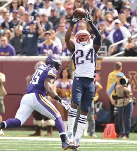 S DEVIN MCCOURTY McCourty returned a first-quarter interception 60 yards to the 1-yard line to set up a Patriots touchdown in the win at Minnesota (9/14).