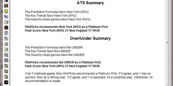 The Key Trends Method - As shown in Figure 8.140, two key trends favor New York as the ATS pick, and none favor New England, so the edge goes to New York.