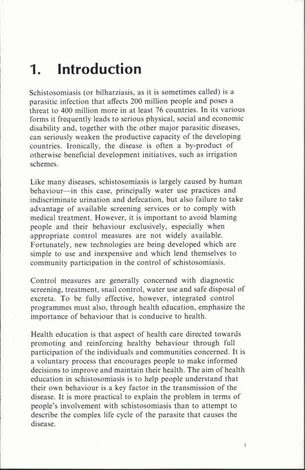 Introduction Schistosomiasis (or bilharziasis, as it is sometimes called) is a parasitic infection that affects 200 million people and poses a threat to 400 million more in at least 76 countries.