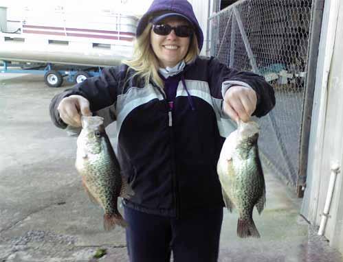 Janet and Neal (above) with a good crappie catch on Chickamauga. Photos Barry s Guide Service.