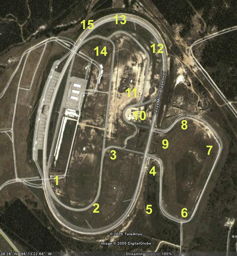 C.3.2 Track Diagram The LSR and HCR DE Events take place on the 2.9-mile 15-turn road course at TWS; the course follows the turn numbers shown on the map below.