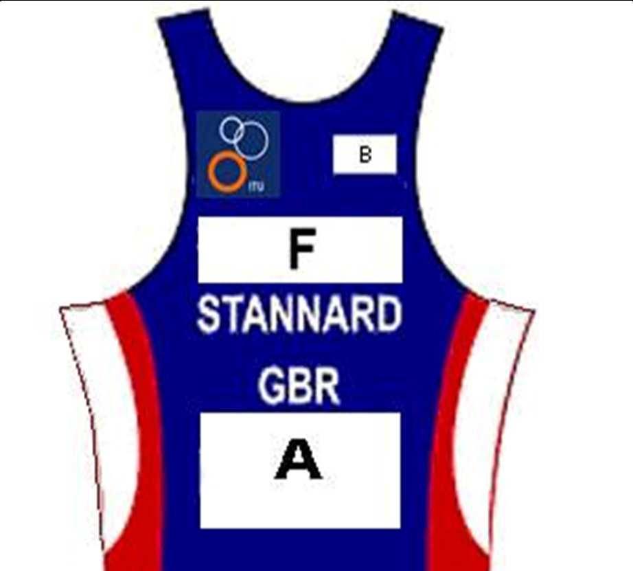 Diagram 1: Sponsor Logos Size and Space Uniform Front Uniform Back Colour and Design: 4. Uniform 4.1. Uniforms must be in the colours chosen by the National Federation (NF) for ITU World Championship Grand Final, ITU Continental Championships and ITU Multisport World Championships events.