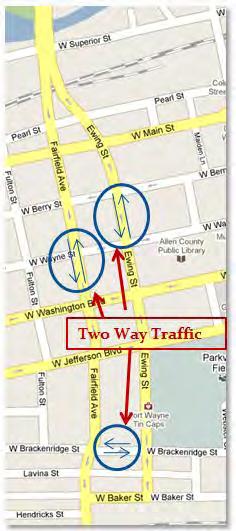 Figure 3 - Alternative #1 2.3. Alternative #2a Again, Fairfield Avenue and Ewing Street will be converted into two way streets.