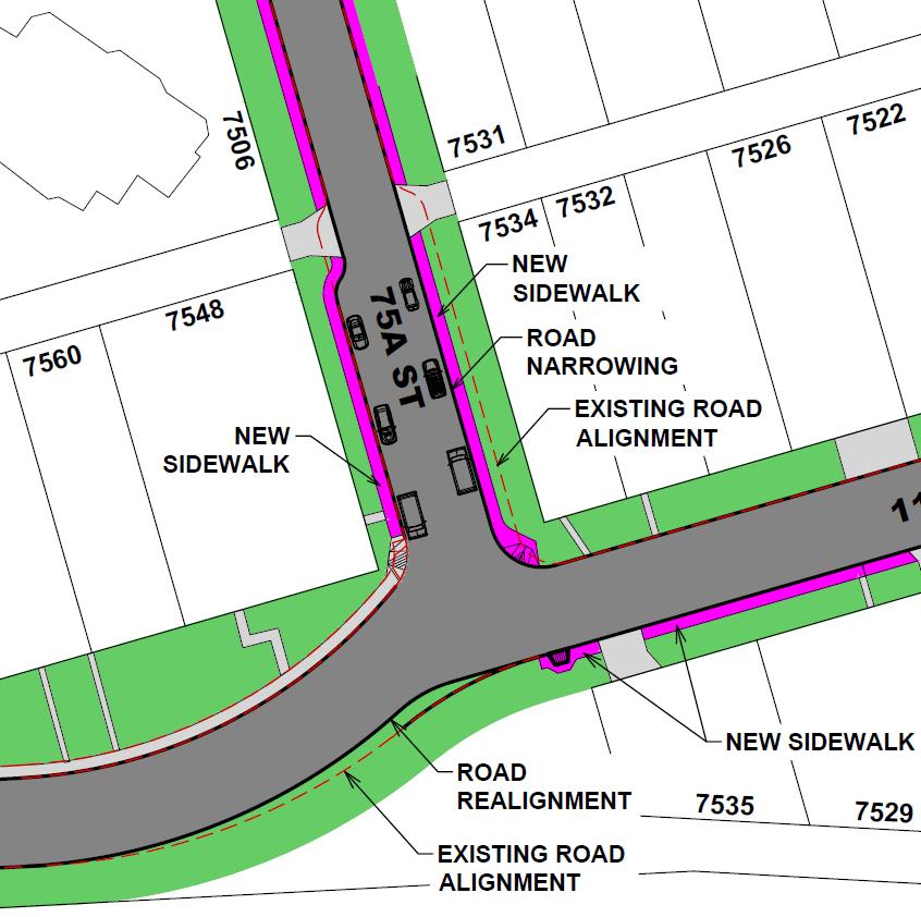 Intersection Modifications 75A Street and 110 Avenue New