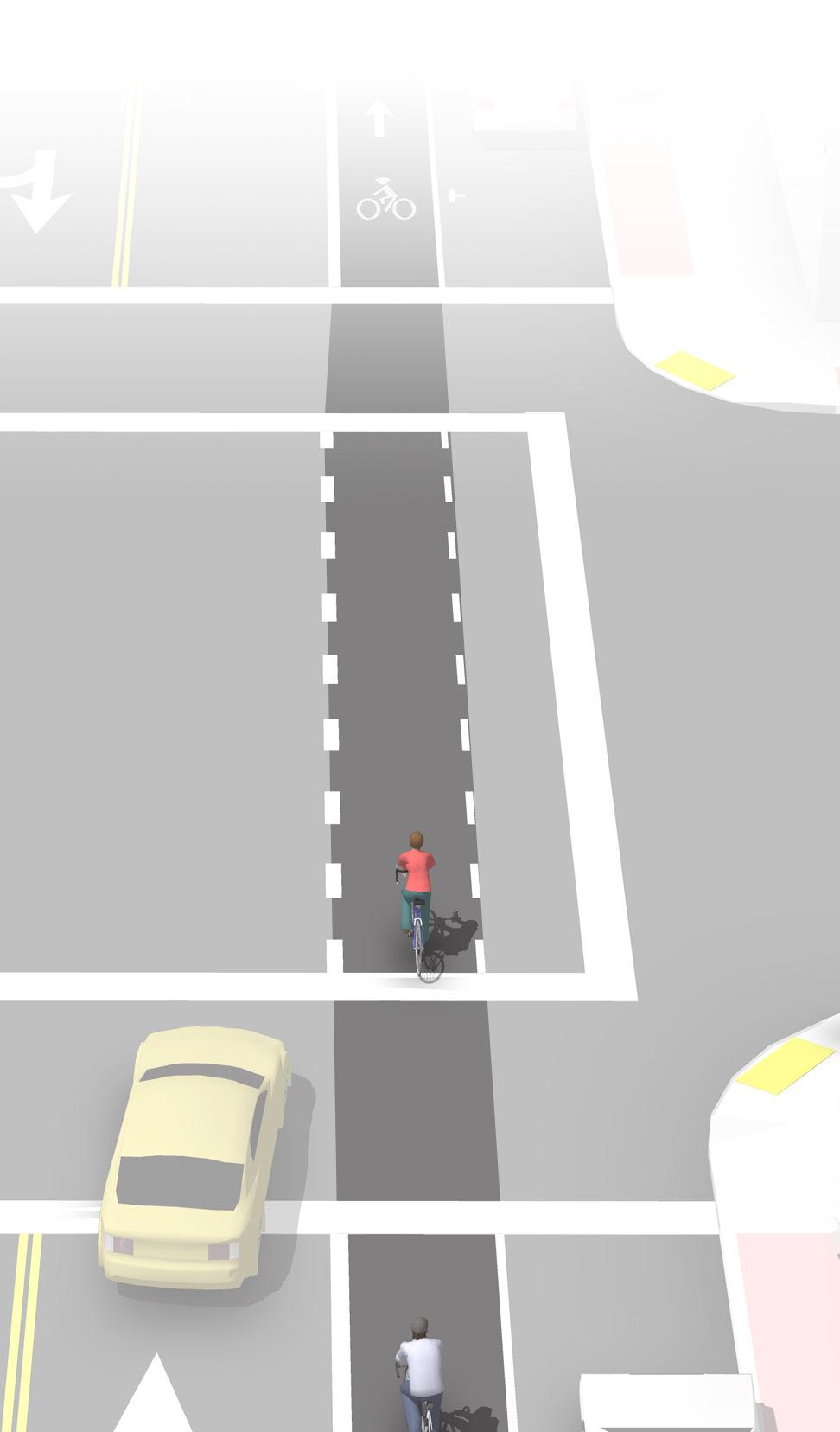 Intersection Crossing Markings APPENDIX F: BICYCLE AND PEDESTRIAN DESIGN GUIDELINES Description Bicycle pavement markings through intersections indicate the intended path of bicyclists through an