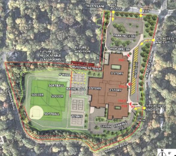 Figure 2: Proposed Site Plan The new building will be designed for a core capacity of up to 1,628 students.