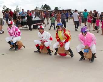 For a minimum $5 donation that went to the Permanently Disabled Jockeys Fund, Arapahoe Park gave away a group photo of the jockeys at the Aurora, Colorado