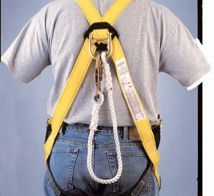 ) The selection of your lanyard is as important as the proper selection of your body belt or full-body harness.