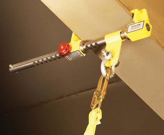 The VBA series anchors can be mounted to either a vertical or horizontal I-beam and remain fixed in place until moved.