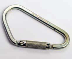 Ordering code - X MODEL 3129 Steel offset D-carabiner with automatic lock Overall length - 4 7/16 Gate opening - 1 Tensile