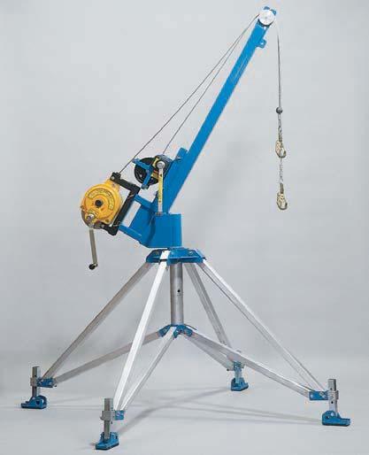 Height 90", Reach 26", Tested static load 5400 lbs., Working load 310 lbs., Distance between legs 54". Quadpod includes: Model QP-L - Portable base Model QP-D - Rotating boom See pgs.