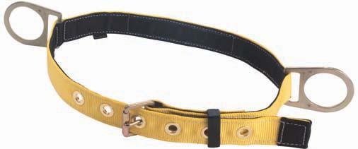 TONGUE BUCKLE Features a tongue buckle and grommet closure and a D-ring at each hip.