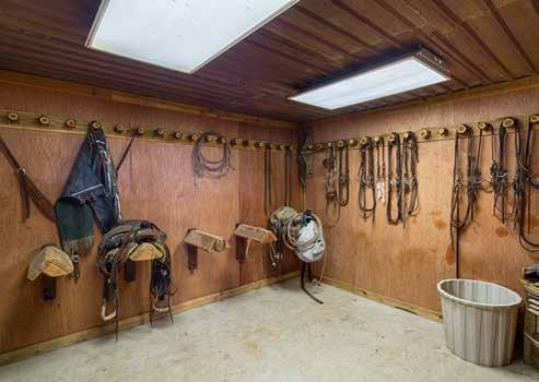 The runs on the South side of the barn include six 12 x 12 stalls inside the runs and are constructed of wood post