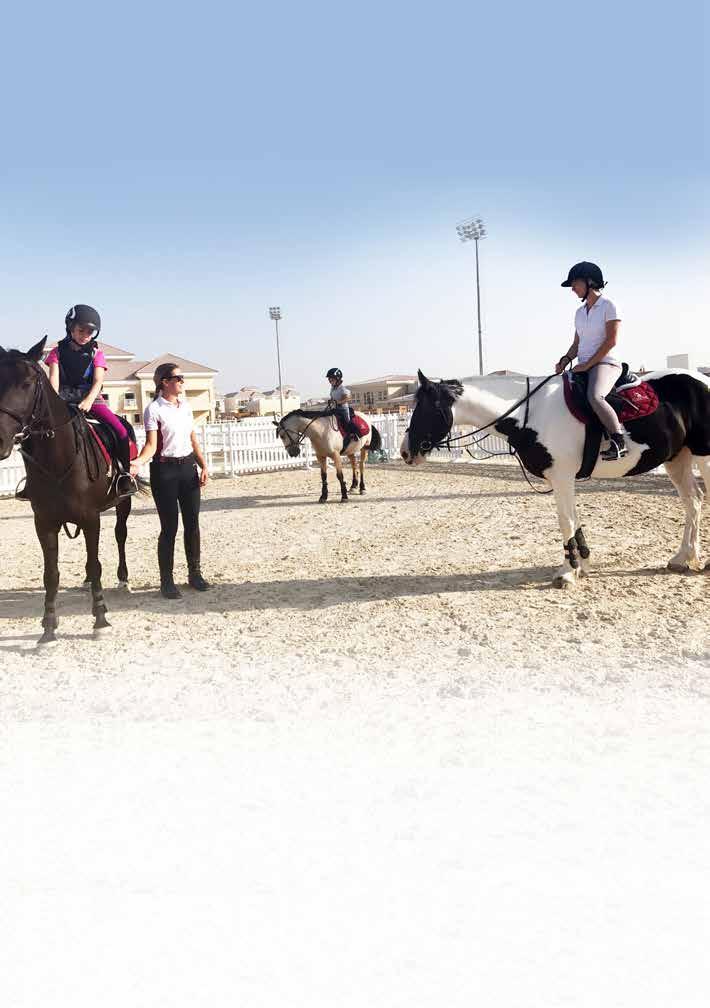 Riding School The school facility is set within the exclusive equestrian development boasting 54 hectares of lush green surroundings.