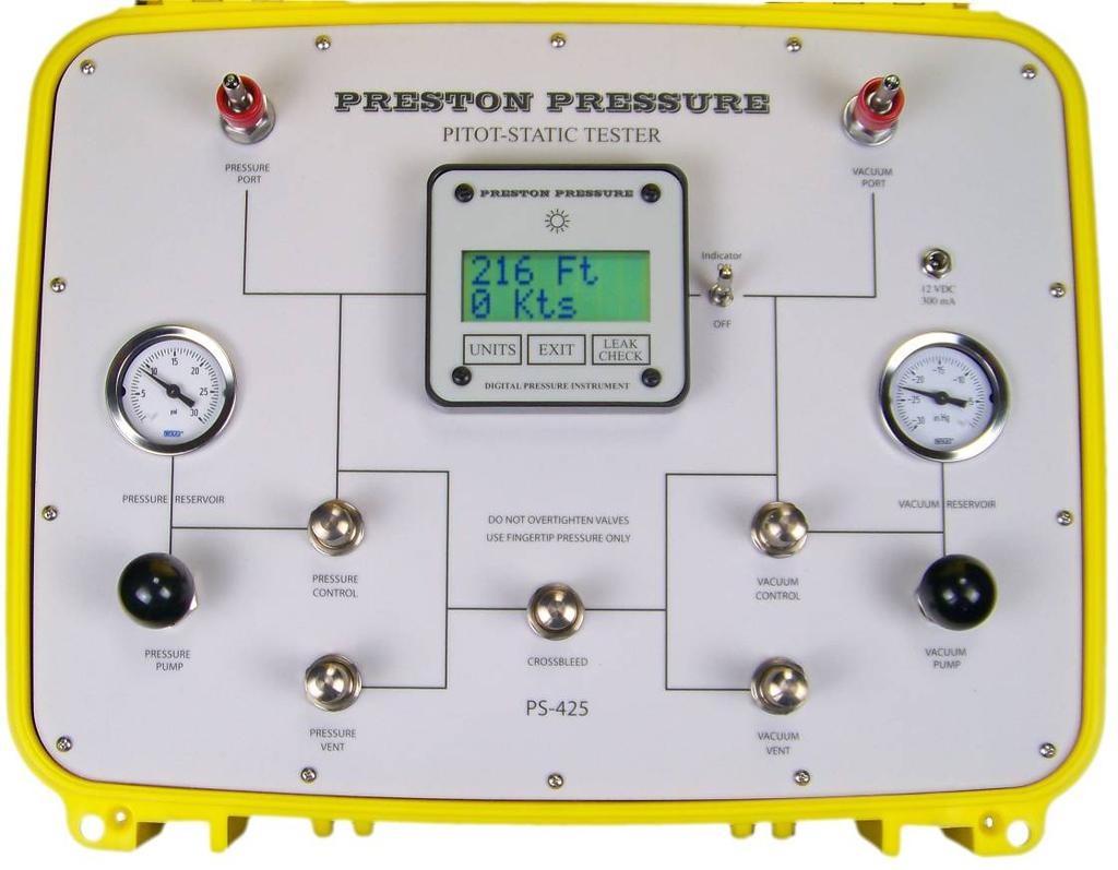 PS-425 Pitot-Static/Air Data Tester OPERATION AND MAINTENANCE MANUAL Preston Pressure