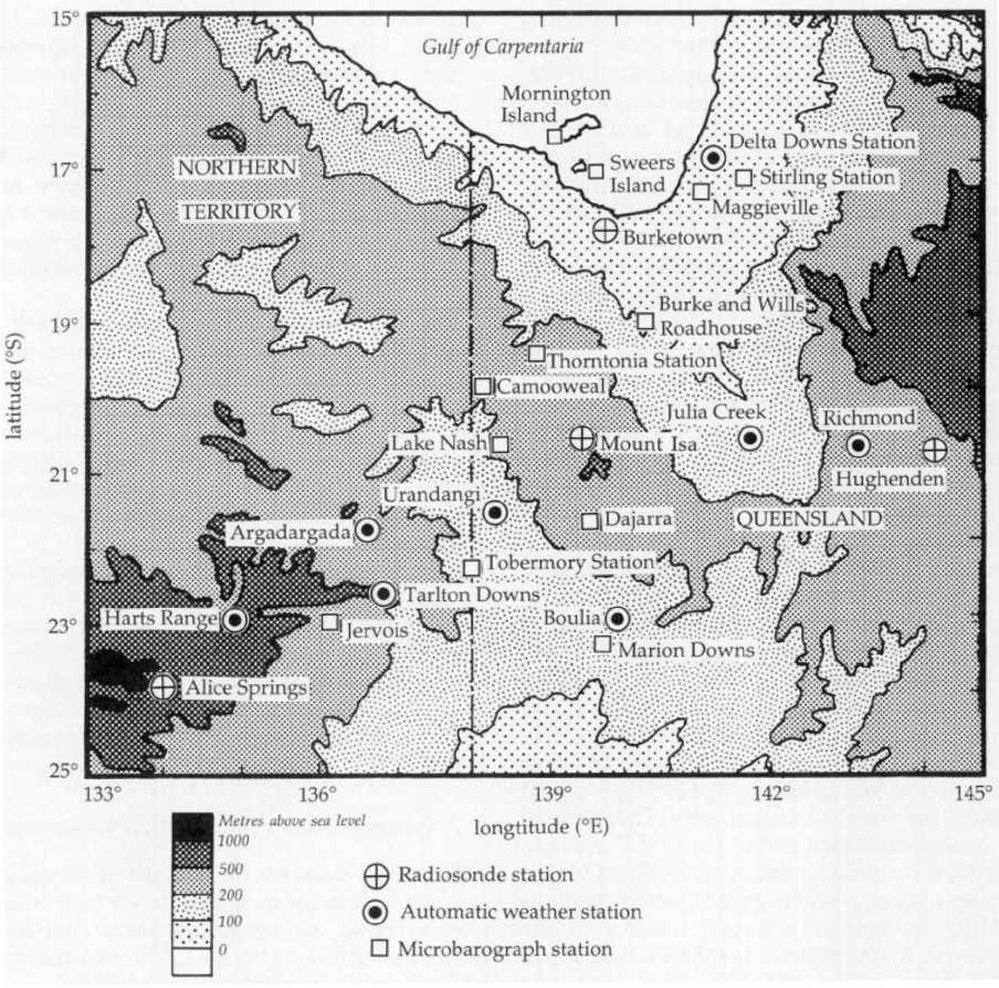 DRY SEASON METEOROLOGY OF NORTHERN AUSTRALIA 17 Figure 20. Map of the observational network for the 1991 CAFE experiment. From Smith et al. (1995). Figure 23.