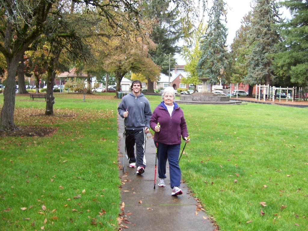 Casey Connor (Physical Education Major at Western Oregon University) Nordic Walking with his grandmother, Ruth Connor Bill Connor, Nordic Walking So Easy, So Effective, Presentation Handout -