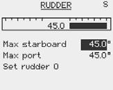 Manually turn the helm/wheel to starboard until the rudder stops at starboard lock (H.O.