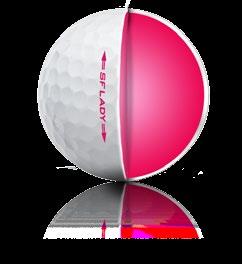 The new Srixon Soft Feel Lady golf ball, in its 5 th generation, features the same performance benefits as the Soft Feel with a slightly higher launch. Available in Soft White and Passion Pink.