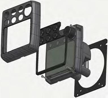 Detach the front panel together with the keypad assy. Attach the sponge (supplied) to the rear of display unit. 3.