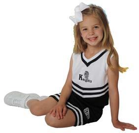BRISTOL STOCK YOUTH CHEER! METALLIC TRIMS FRONT BUST WAIST HIPS Our popular stock cheer with an added FLARE!