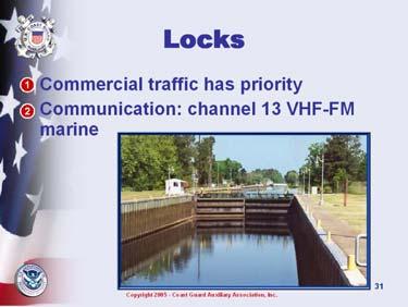 Relate information about locks in your boating area.