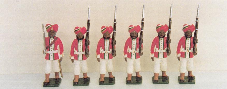 (THE ALWAR REGIMENT HAVE RED TURBANS WITH GREEN, WHITE AND GOLD STRIPE, THE JACKET IS