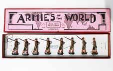 Estimate $300-$500 Lot 3180 Britains Set #1711 French Foreign Legion Post War with Original Illustrated Box, Untied. 7 Pieces.