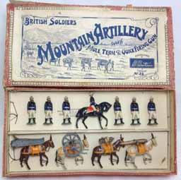 Estimate $800-1200 Lot 2022 Britains Set #27 Band of the Line Tied in original box. Pre War. With mustaches.