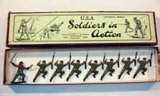 Estimate $100-180 Lot 2205 Britains: Set # 1623 US Infantry in Action, in prone position, with gas