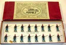 Estimate $300-400 Lot 2266 Britains: Set # 1358 Belgian Infantry in Review Order 16 standing on guard tied in original box