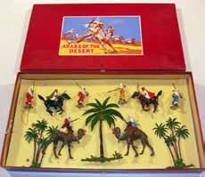 Lot 2272 Britains: Set #224 Arabs of the Desert (1925-1941) Arabs on horses and camels with Arabs on foot and palm trees, two Arabs on