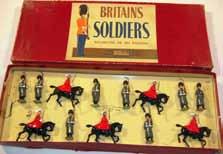 Estimate $200-400 Lot 2276 Britains: Set # 2036 Royal Scots Greys, (2nd Dragoons) Scots Guards and Black Watch, retied in original box, 7