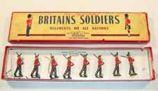 Lot 2356 Britains; Early Set #212 Royal Scots Lowlanders black Kilmamock bonnet 8 marching at the