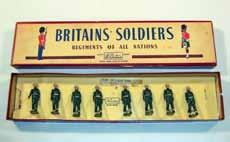 Estimate $50-100 Lot 2447 Britains: Set # 1435 Italian Infantry Post War Set in Dark Green