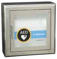 Works with Works with LIFEPAK 500, LIFEPAK 1000, LIFEPAK CR Plus or LIFEPAK EXPRESS defibrillators. Steel finish wall cabinet with stainless steel trim. Recessed mounted trim style with 1.5" return.