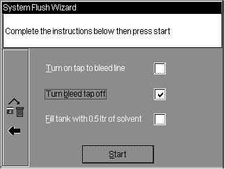 22 On completion of the Flush Cycle sequence the Done button is enabled and the Abort button is disabled.