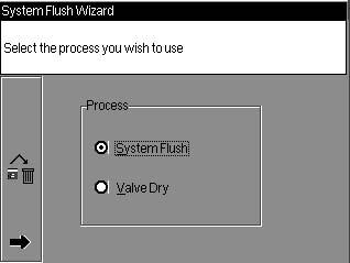 2 Select the System Flush option. The Next ( ) icon is displayed only after one or other of the option radio buttons is selected: 68610 Figure 3.