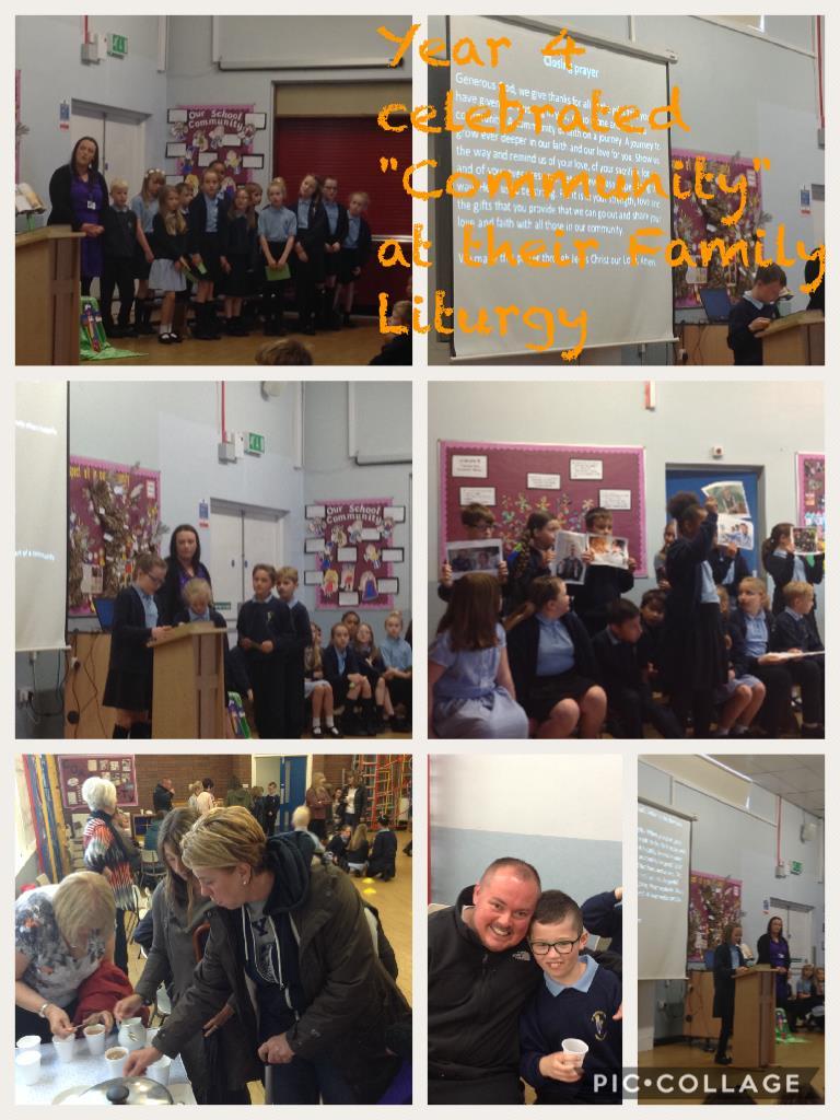 Year 4 Family Liturgy On Wednesday morning Year 4 celebrated the first of our Family Liturgies. The children read and sang beautifully and created a very, very prayerful atmosphere.