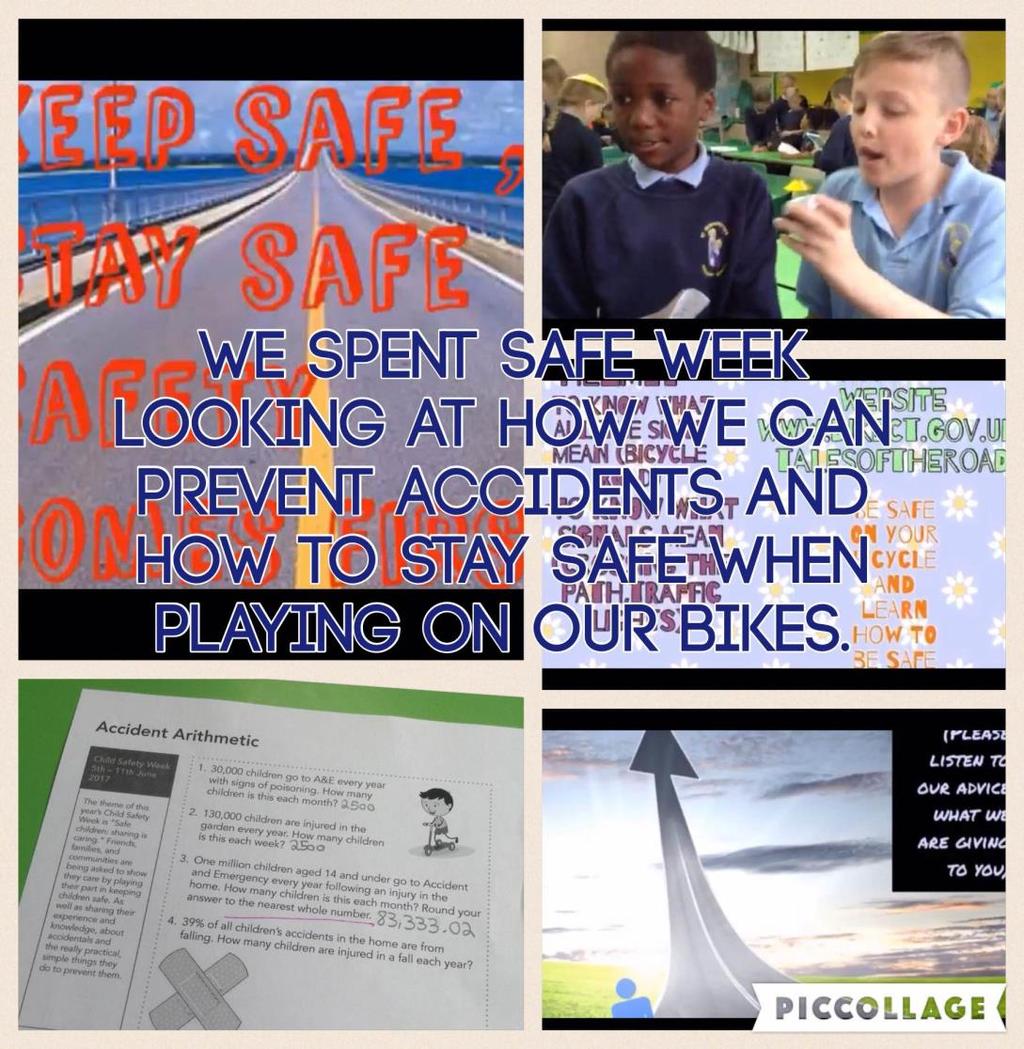 Child Safety Week Year 5/6 have been busy learning how to stay safe and avoid accidents.