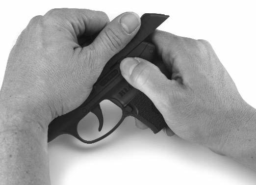 TO LOAD AND FIRE (WITH MAGAZINE) Practice this important aspect of safe gun handling with an unloaded pistol until you can perform each of the steps described below with skill and confidence.