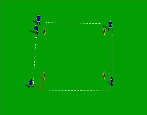 DIAMOND PASSING Set up a 'diamond' with 1 ball to 5 players or 2 balls for 6 players.