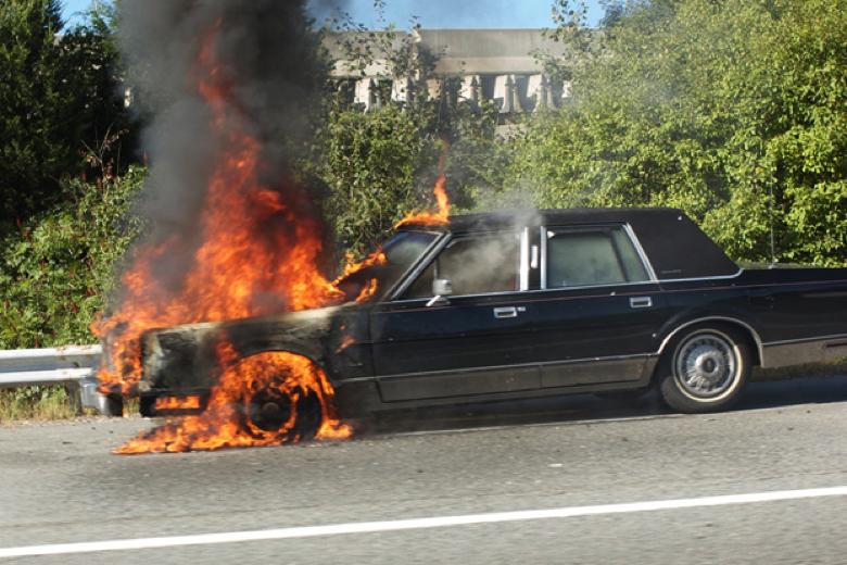 Figure 11 Car engulfed in flames Evaluation Guidelines The students can