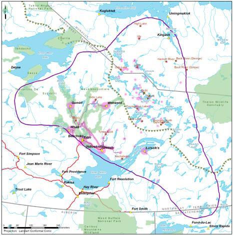 Status of Porcupine Caribou and Barren-ground Caribou in the NWT Scientific 250 previous and existing industrial developments occur within the athurst herd s annual range, from lodges and small
