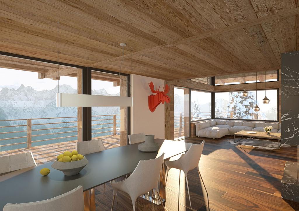 Property Chalet Juno is an off-plan construction project for a 760m2 luxury alpine property located in the highest part of Verbier called Sonalon.