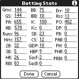 7. Touch the Position field. RosterPAD will display a list of recognized baseball defensive positions. Touch one of the positions in the list or <None> at the top of the list. 8.
